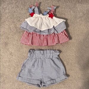 Rare Editions RW&B Striped 2-pc Set